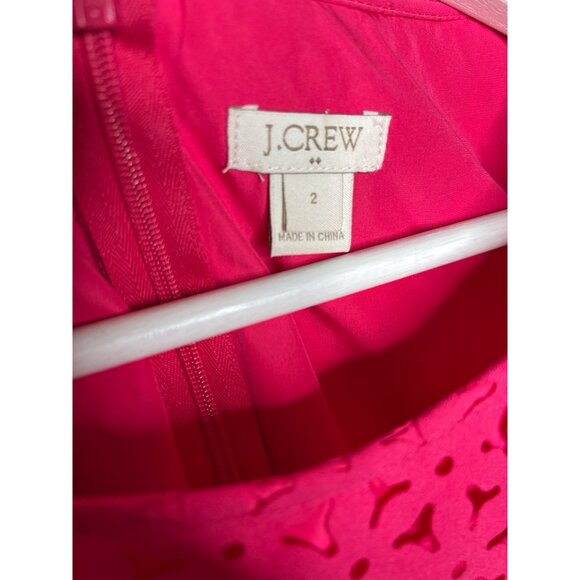 J Crew Dress Womens Size 2 Short Sleeve Mini Fit and Flare Pink Fuchsia Work XS - Picture 8 of 13